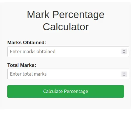 Mark Percentage Calculator
